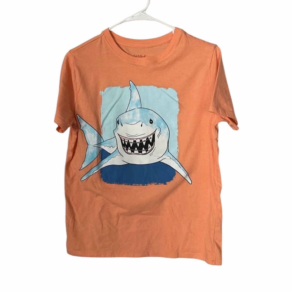 Cat & Jack Boys Shark T-Shirt Braces Short Sleeve Size 14 XL - Pre-Loved
